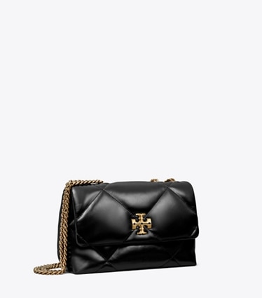 Tory Burch designer borse a tracolla Shoulder bag piccola convertibile Kira con trapuntatura a diamante in Black angle
