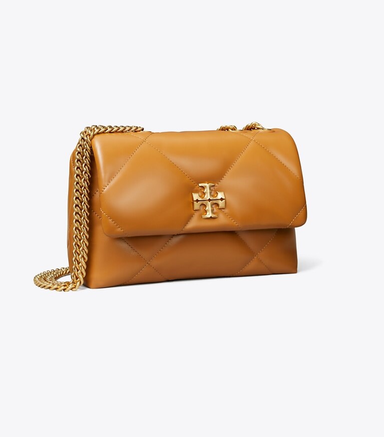 Tory Burch designer borse a tracolla Shoulder bag piccola convertibile Kira con trapuntatura a diamante in Classic Chestnut angle