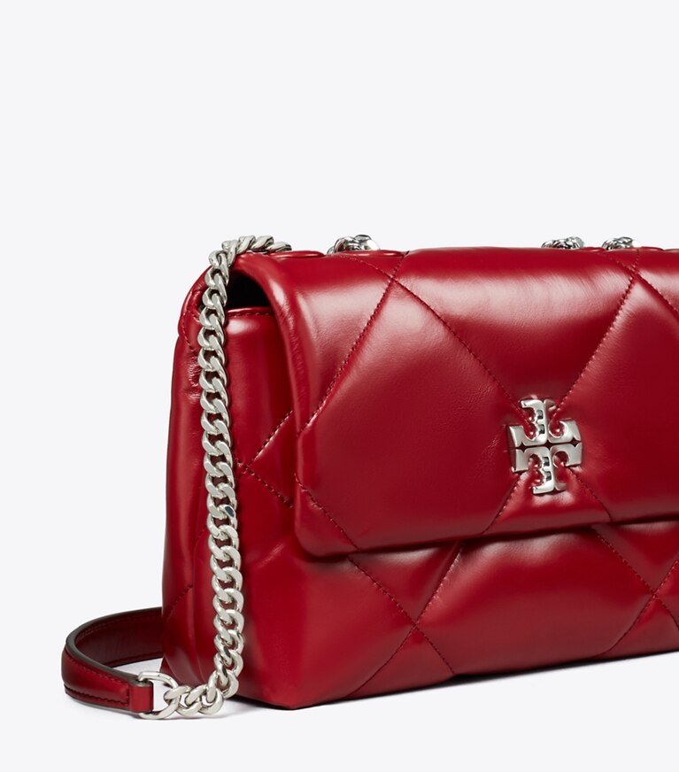 Tory Burch designer borse a tracolla Shoulder bag piccola convertibile Kira con trapuntatura a diamante in Red dettaglio
