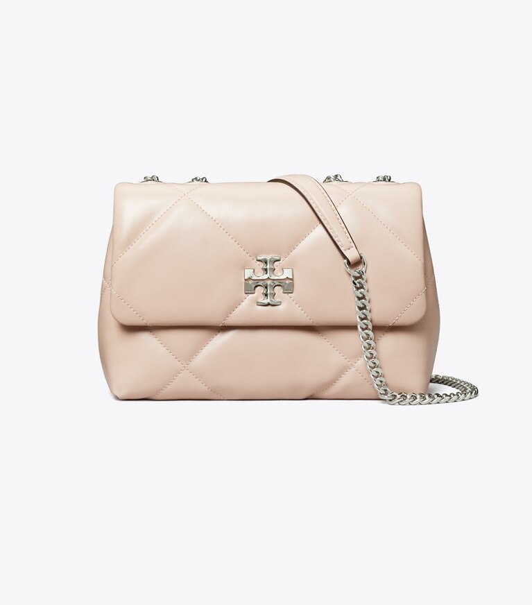 Tory Burch designer borse a tracolla Shoulder bag piccola convertibile Kira con trapuntatura a diamante in Soft Pink angle