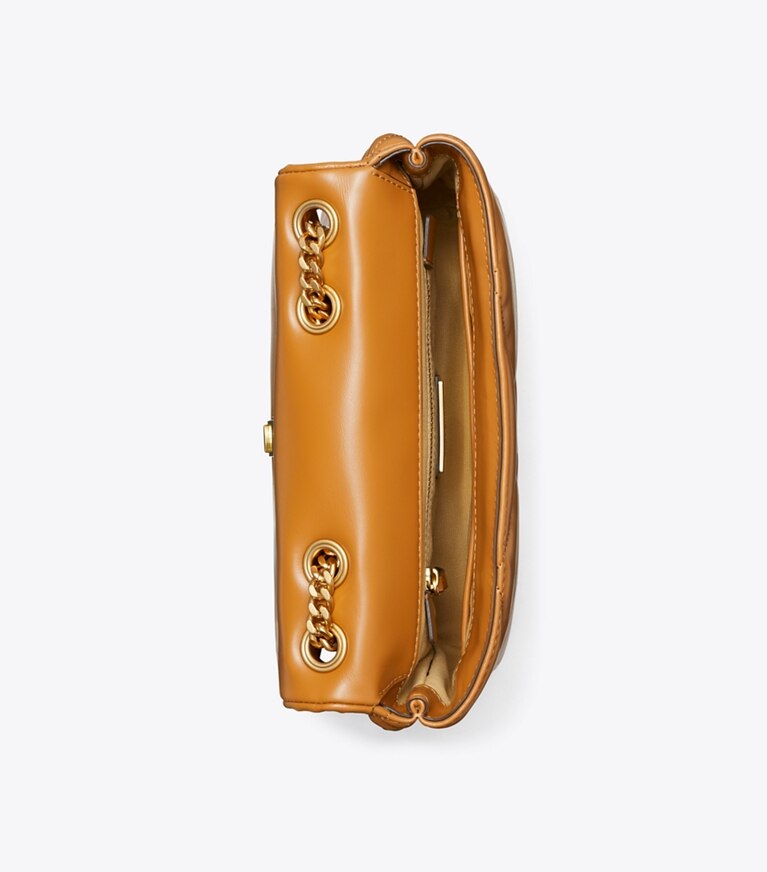 Tory Burch designer borse a tracolla Shoulder bag piccola convertibile Kira con trapuntatura a diamante in Classic Chestnut superiore