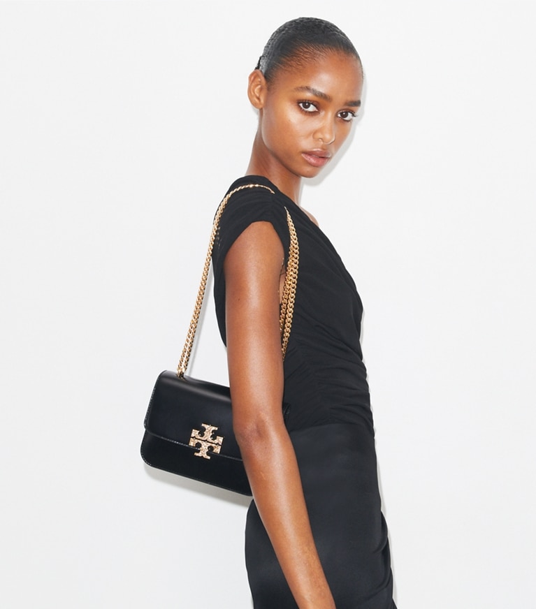 Tory Burch designer borse a tracolla Shoulder Bag piccola Eleanor Pavé in Black angle