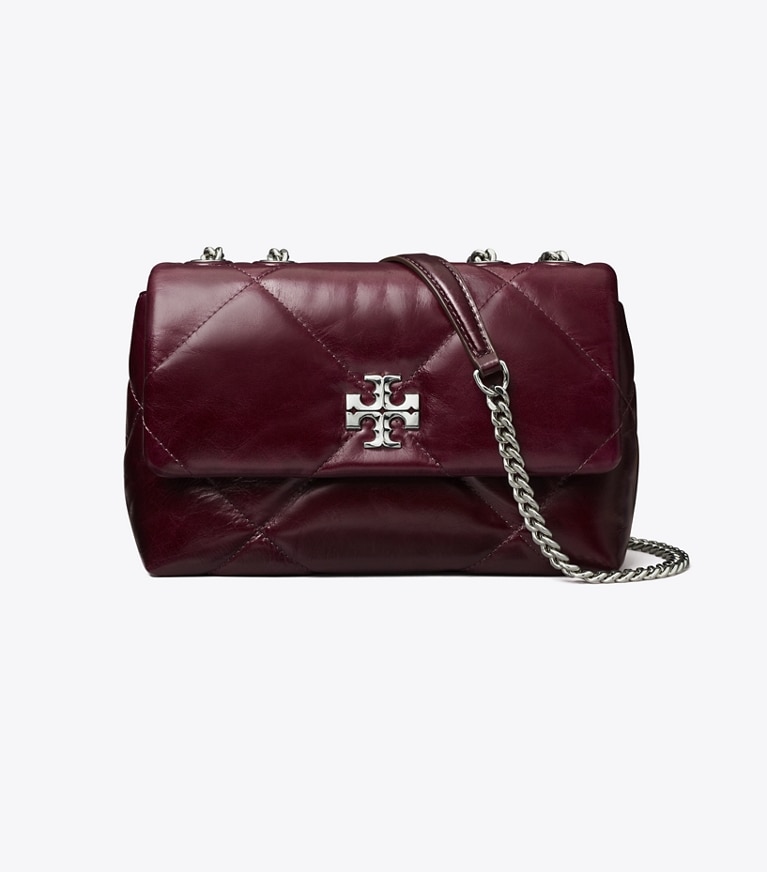 Tory Burch designer borse a tracolla Shoulder bag piccola Kira con trapuntatura a diamante effetto consumato in Dark Carmine angle