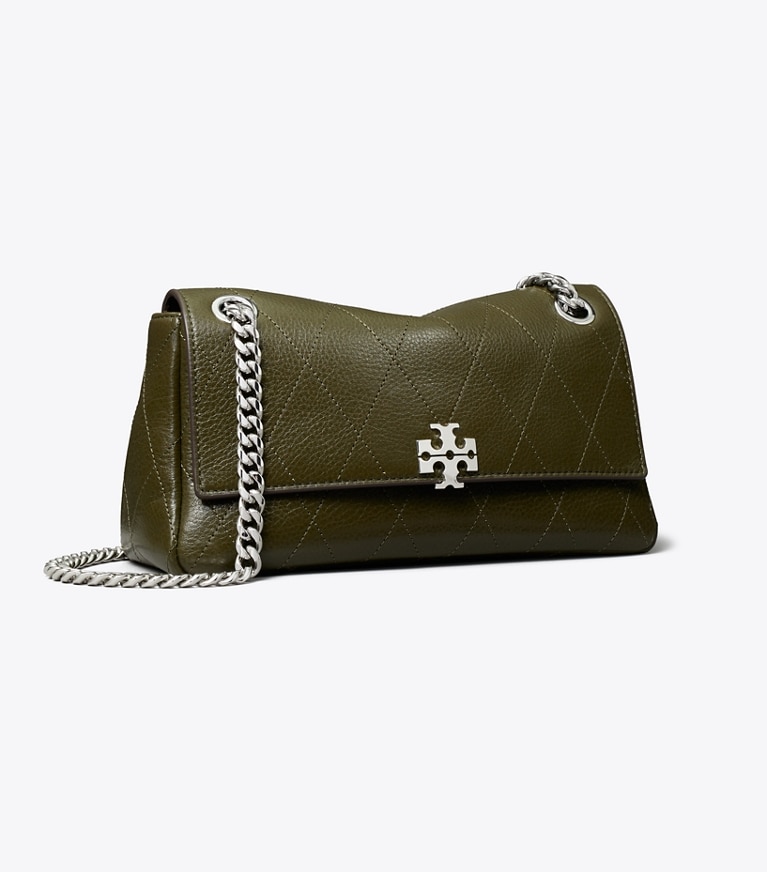 Tory Burch designer borse a tracolla Shoulder bag piccola matelassé Charlie in Dark Olive angle