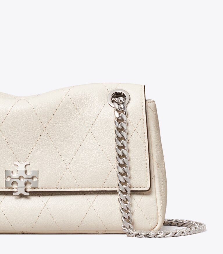Tory Burch designer borse a tracolla Shoulder bag piccola matelassé Charlie in Light Cream dettaglio