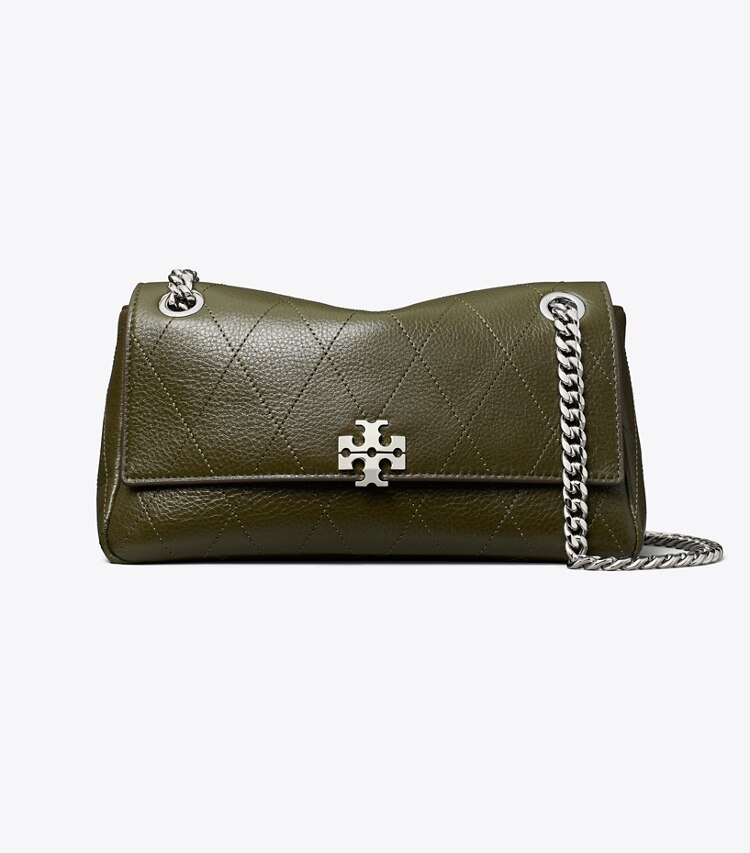Tory Burch designer borse a tracolla Shoulder bag piccola matelassé Charlie in Dark Olive front