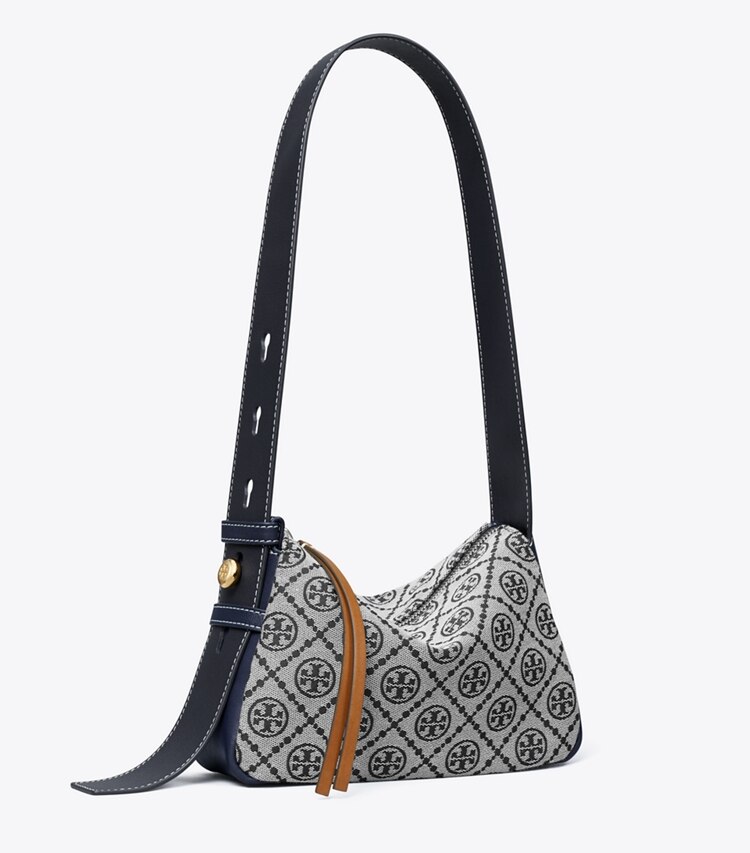 Tory Burch designer borse a tracolla Shoulder bag piccola Romy T Monogram in Tory Navy angle