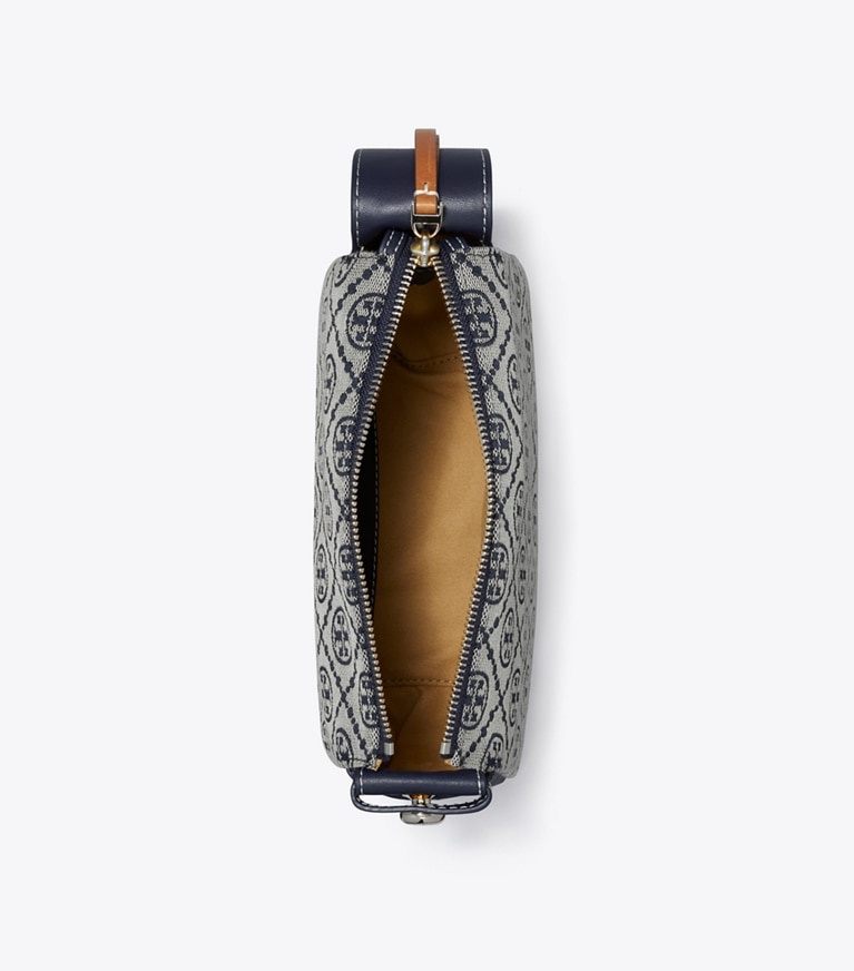 Tory Burch designer borse a tracolla Shoulder bag piccola Romy T Monogram in Tory Navy angle