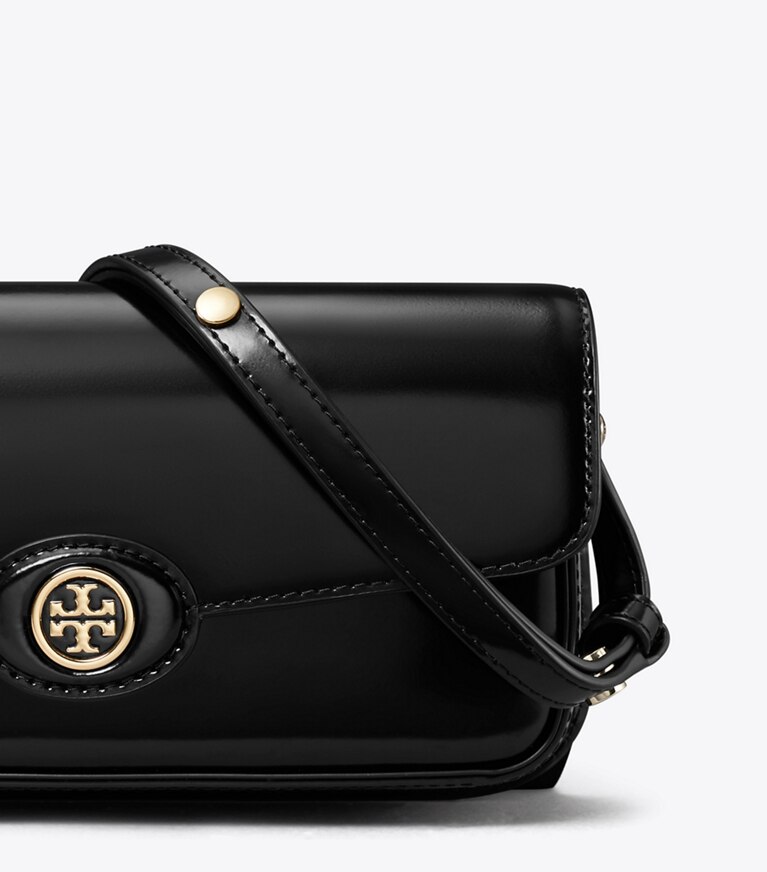 Tory Burch designer borse a tracolla Shoulder bag Robinson rettangolare in pelle spazzolata in Black angle