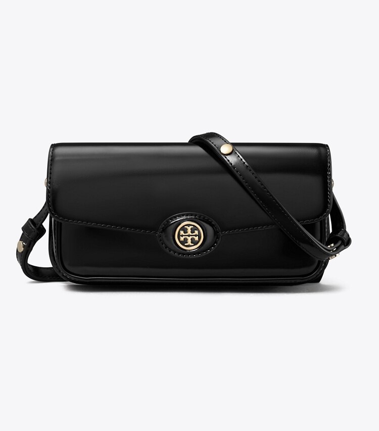 Tory Burch designer borse a tracolla Shoulder bag Robinson rettangolare in pelle spazzolata in Black front