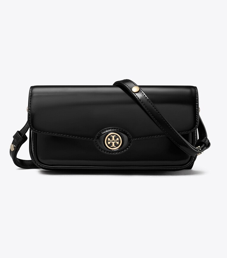 Tory Burch designer borse a tracolla Shoulder bag Robinson rettangolare in pelle spazzolata in Black angle