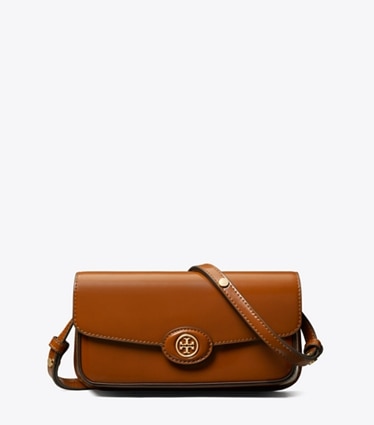 Tory Burch designer borse a tracolla Shoulder bag Robinson rettangolare in pelle spazzolata in DARK SIENNA front