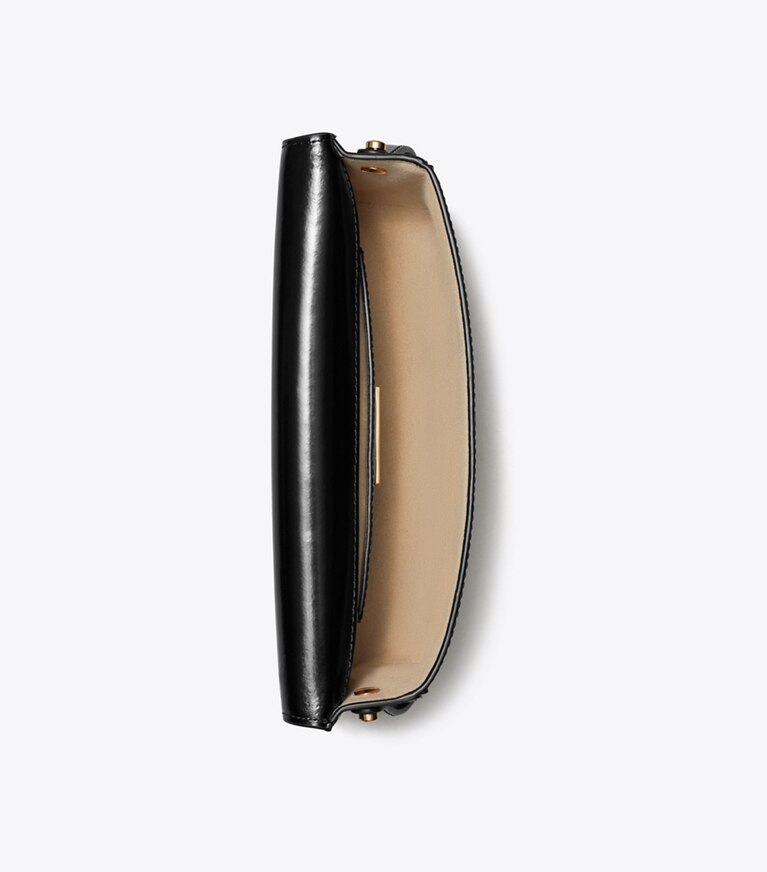Tory Burch designer borse a tracolla Shoulder bag Robinson rettangolare in pelle spazzolata in Black angle