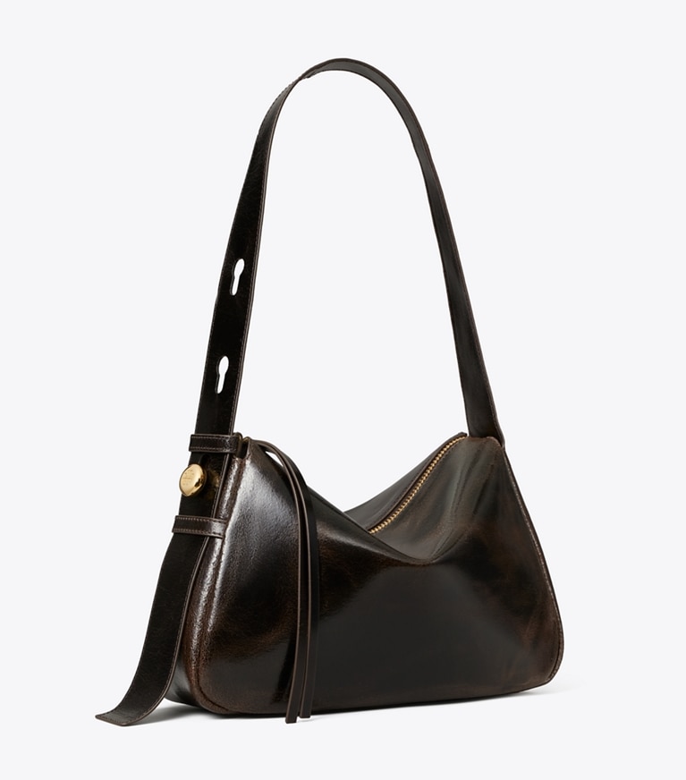 Tory Burch designer borse a tracolla Shoulder bag Romy effetto vissuto in Dark Brown angle