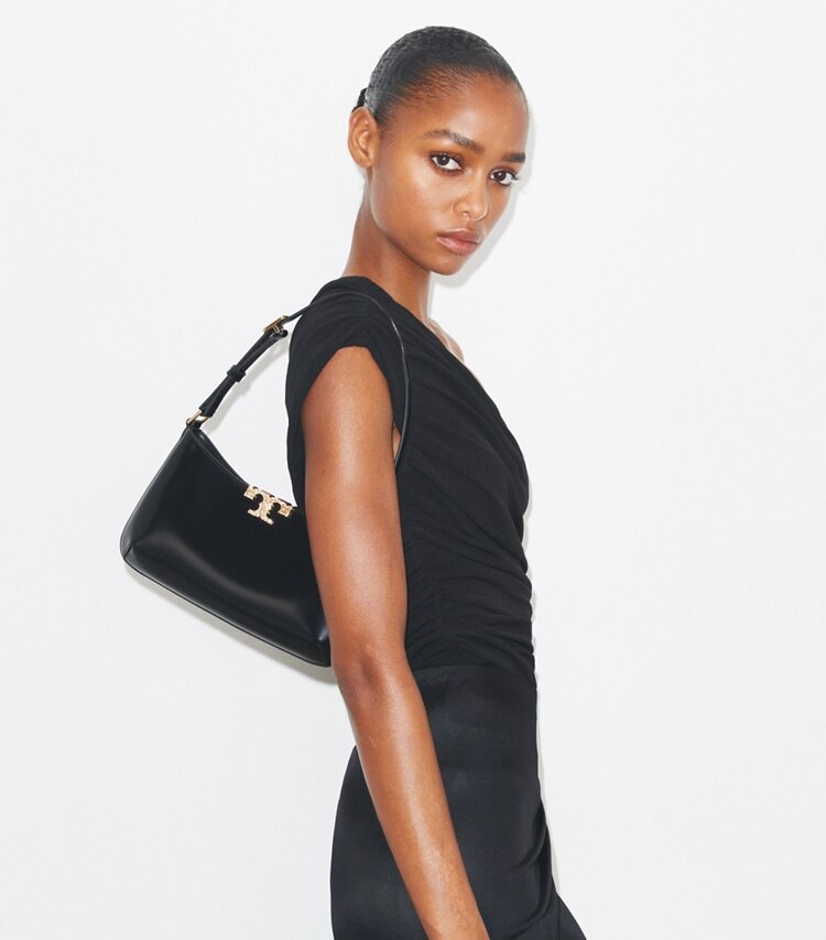 Tory Burch designer borse a tracolla Shoulder bag Slim Eleanor con pavé in Black accessory on model