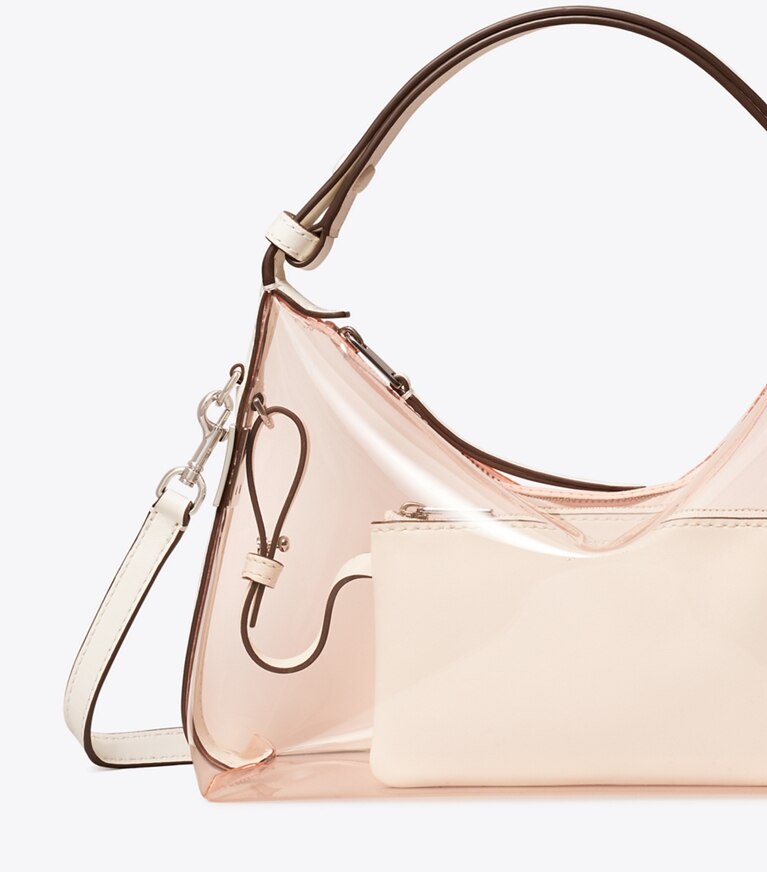 Tory Burch designer borse a tracolla Shoulder bag trasparente Mellow in Flamingo Pink dettaglio