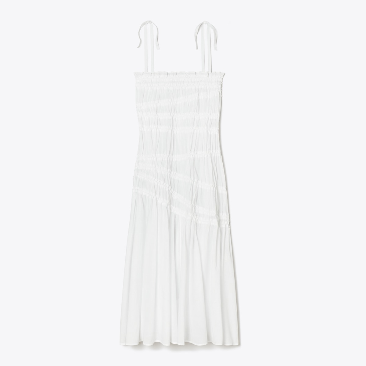 ワンピース Tory Burch SS25 'Shoulder Tie' dress (164520 001) Shoulder Tie Smocked Cotton Dress: Women's Designer Coverups
