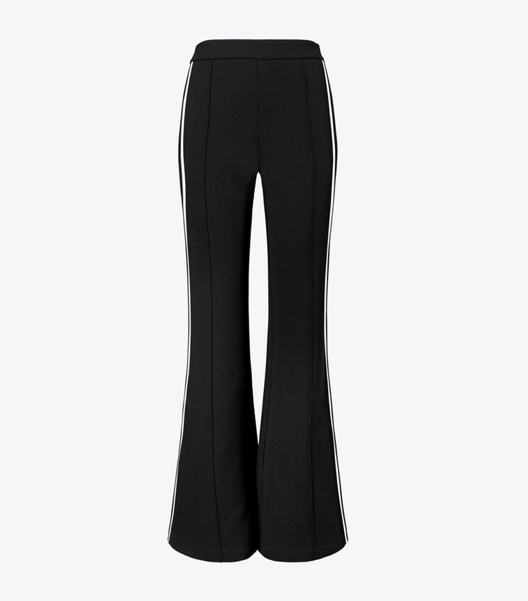 Tory Sport designer bottoms Side-Stripe Flared Pant in Black front