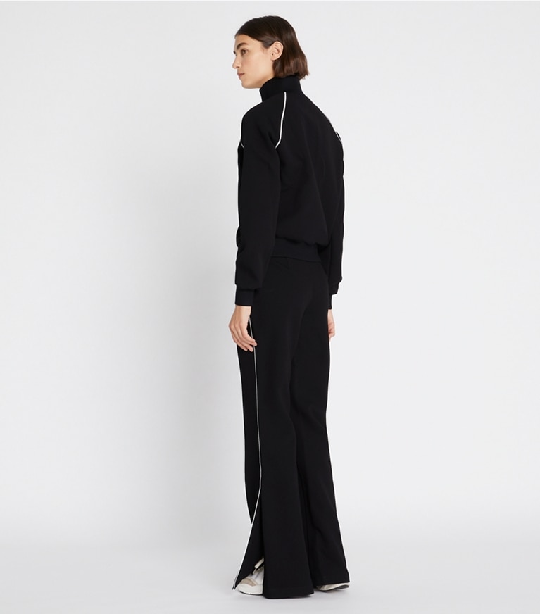 Tory Sport designer bottoms Side-Stripe Flared Pant in Black front