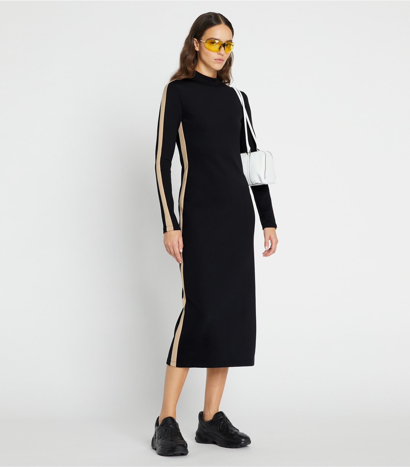 Side-Striped Neoprene Dress