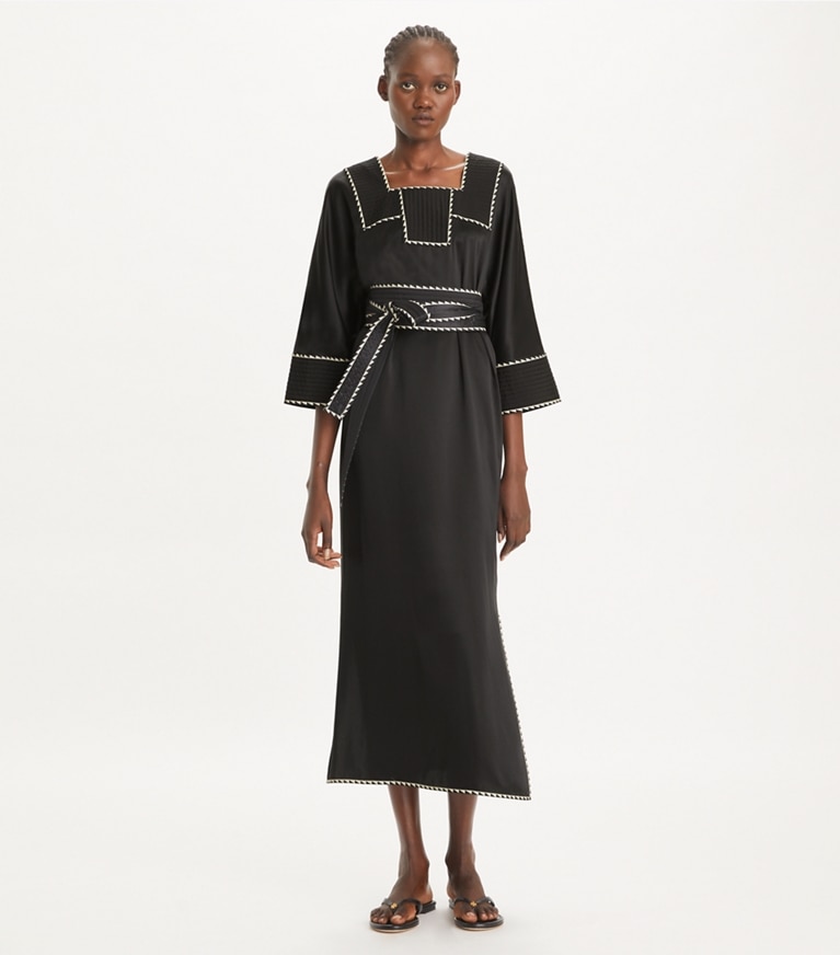 Tory Burch designer coverups Silk Caftan in Black front
