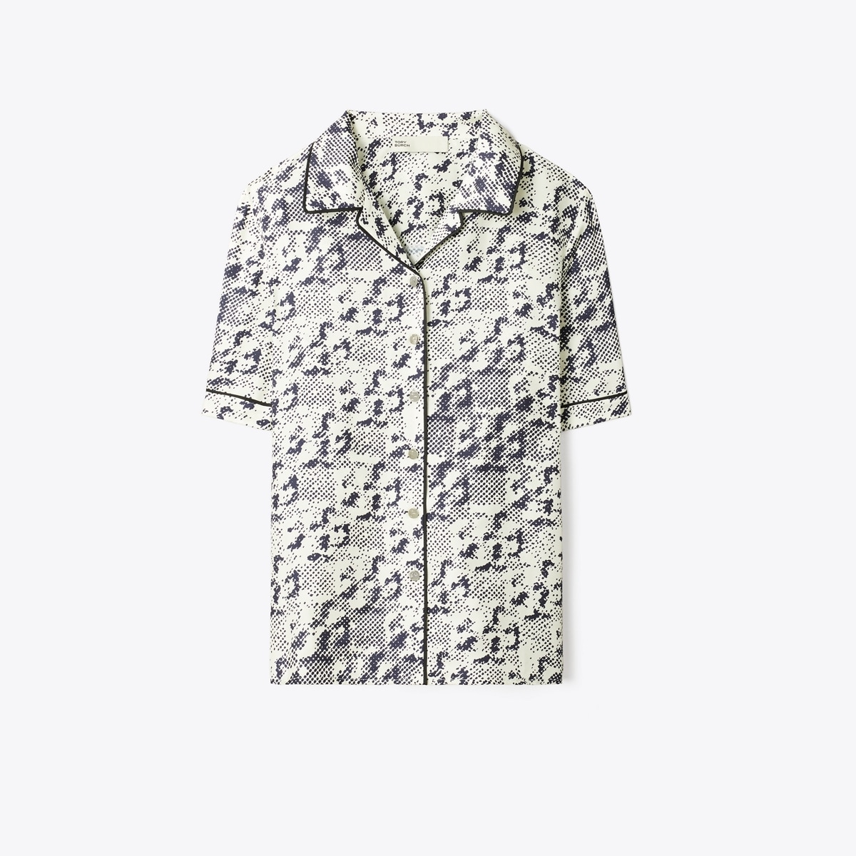 Tシャツ・カットソー Tory Burch SS25 Printed silk shirt (167742 113) Silk Camp Shirt: Women's Designer Coverups | Tory Burch