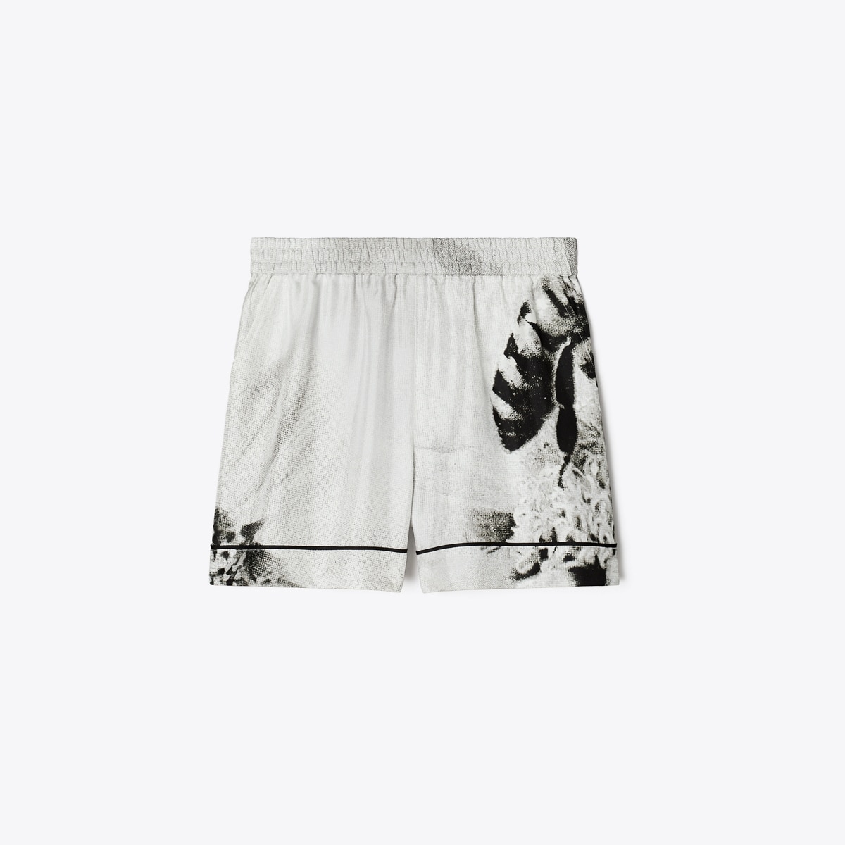 ショートパンツ TORY BURCH Silk shorts with pixelated logo print Nero Silk shorts with pixelated logo print TORY BURCH - Nugnes1920