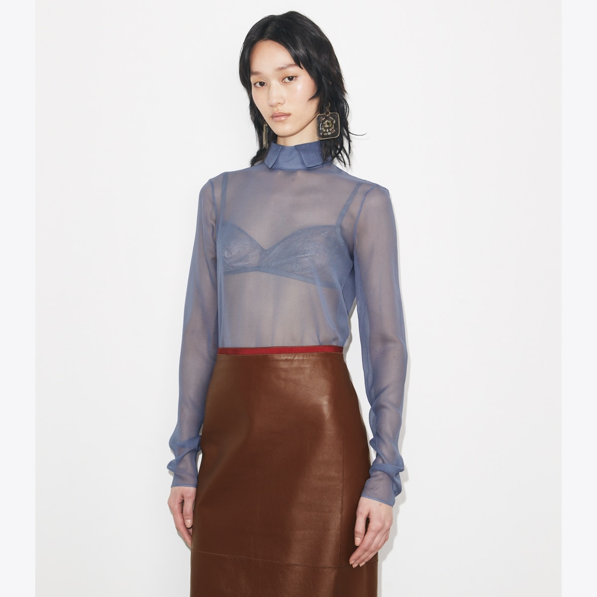 Silk Collared Top: Women's Designer Tops | Tory Burch