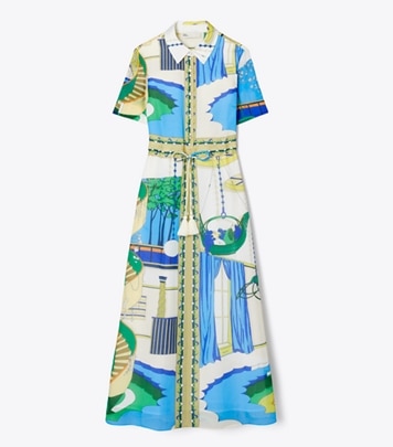 Silk Cotton Voile Shirtdress: Women's Designer Dresses | Tory Burch Silk Cotton Voile Shirtdress: Women's Designer Dresses | Tory Burch