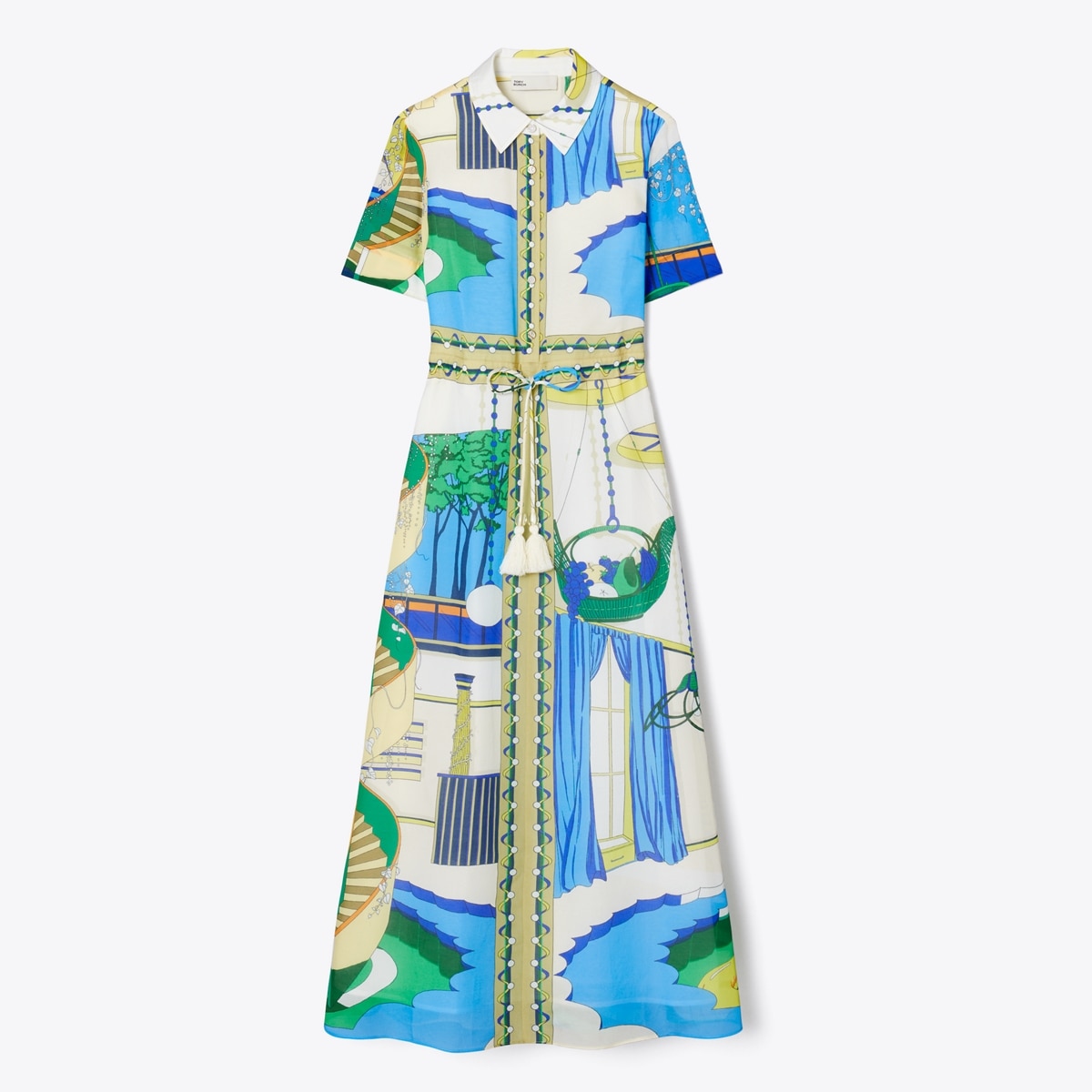 Silk Cotton Voile Shirtdress: Women's Designer Dresses | Tory Burch