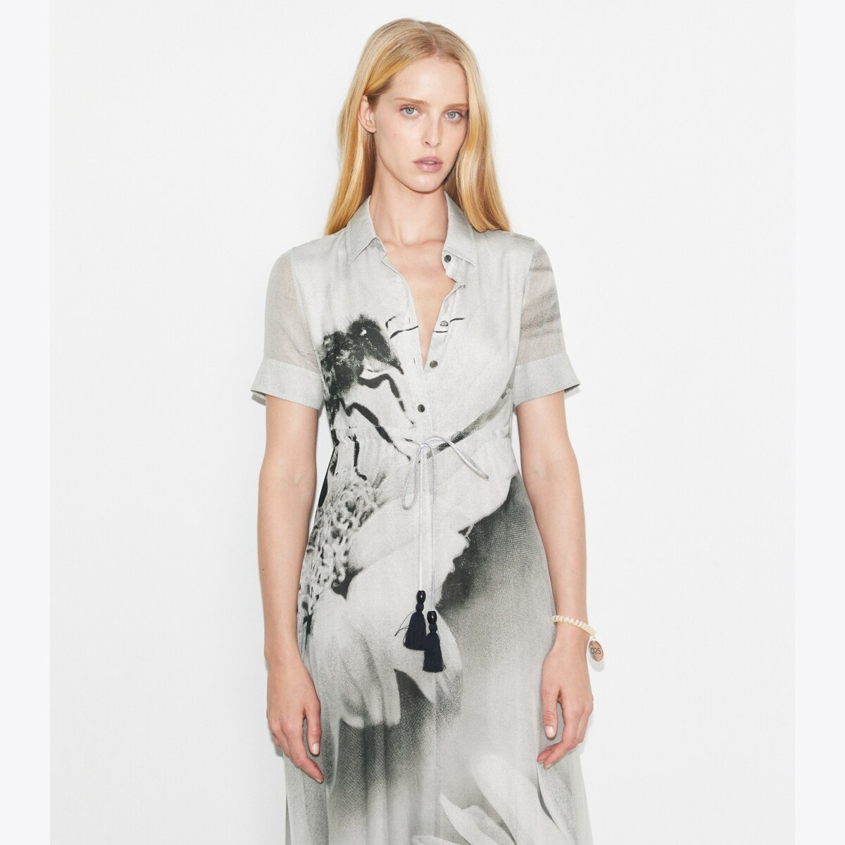 Silk Cotton Voile Shirtdress: Women's Designer Dresses | Tory Burch