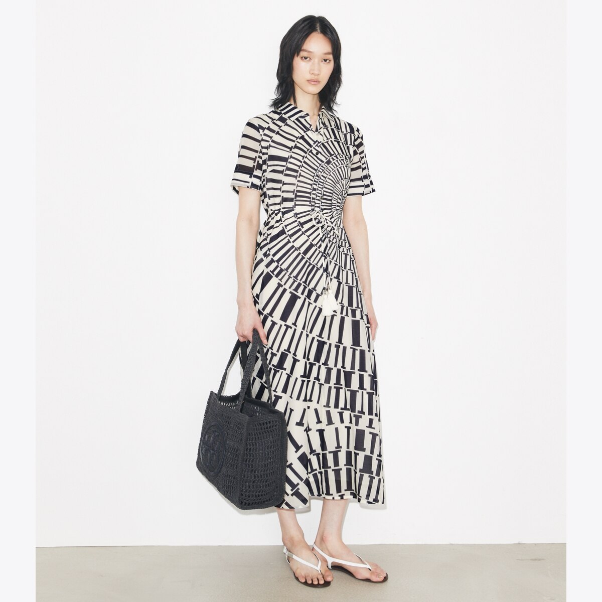 Silk Cotton Voile Shirtdress: Women's Designer Dresses | Tory Burch