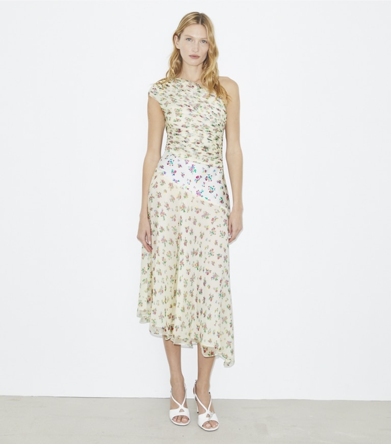 Tory Burch designer dresses Silk Dress in Multi Slip Ditsy front