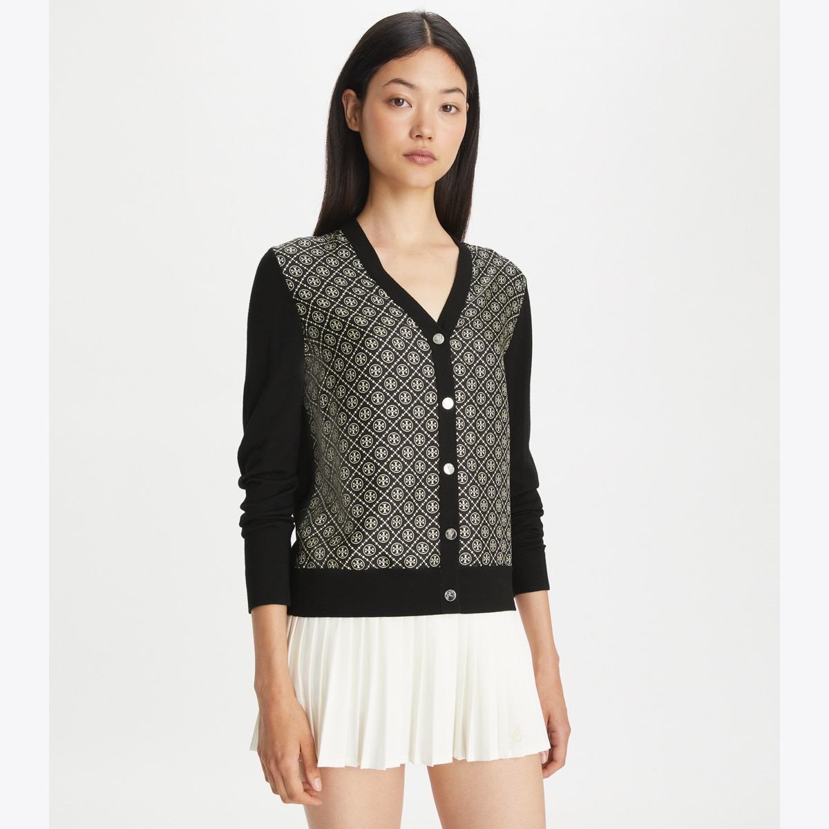 Silk Front Cardigan: Women's Clothing | Sweaters | Tory Burch EU