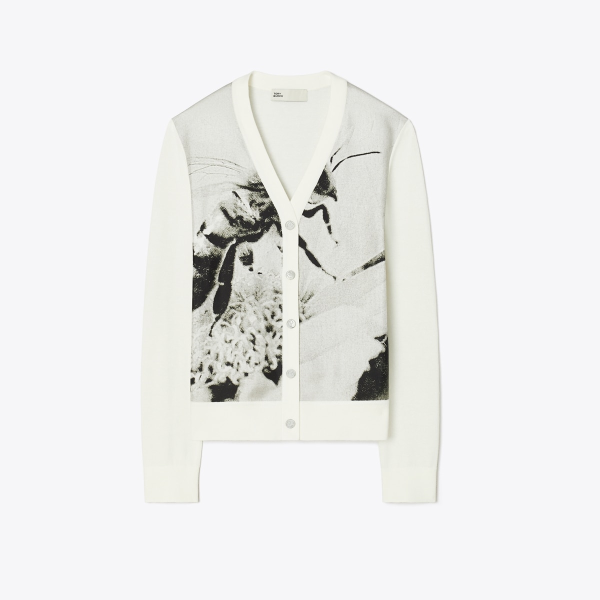 Silk-Front Cotton Cardigan: Women's Designer Sweaters | Tory