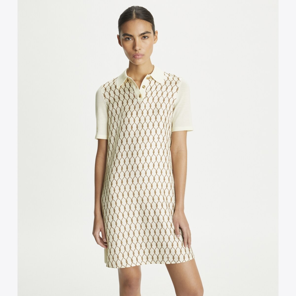 Tory Burch★SILK FRONT T-SHIRT DRESS Silk-Front T-Shirt Dress: Women's Designer Dresses | Tory Burch