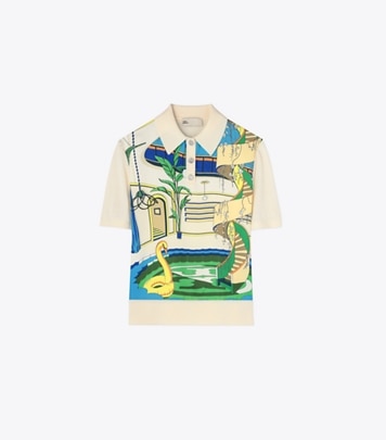 トップステッチ ウール ポロシャツ: レディース セーター | Tory Burch JP