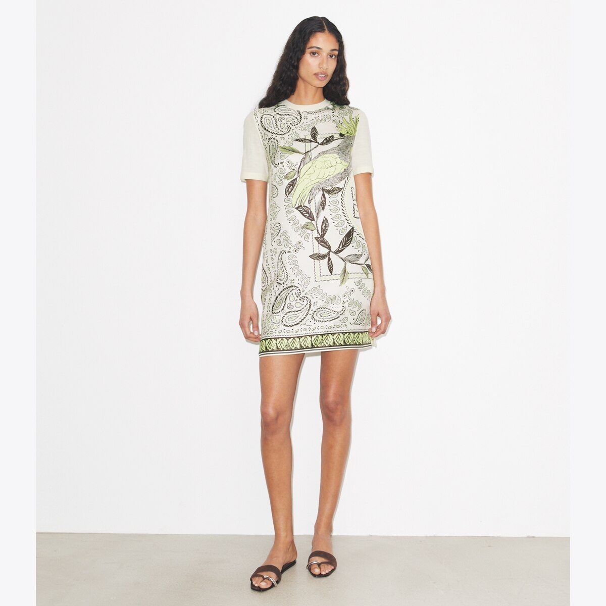 SILK-FRONT SWEATER DRESS - thumbnail 3