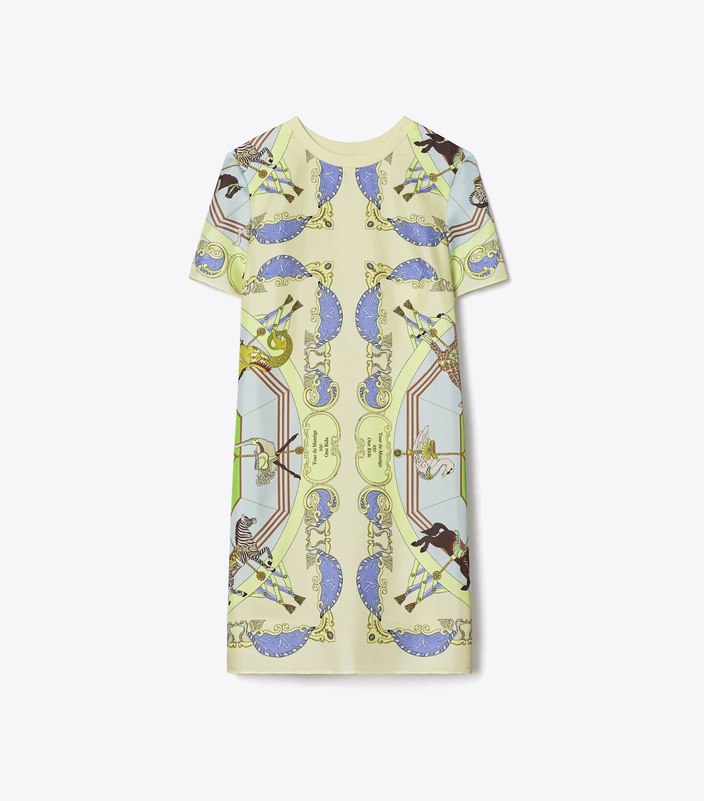 Silk-Front T-Shirt Dress