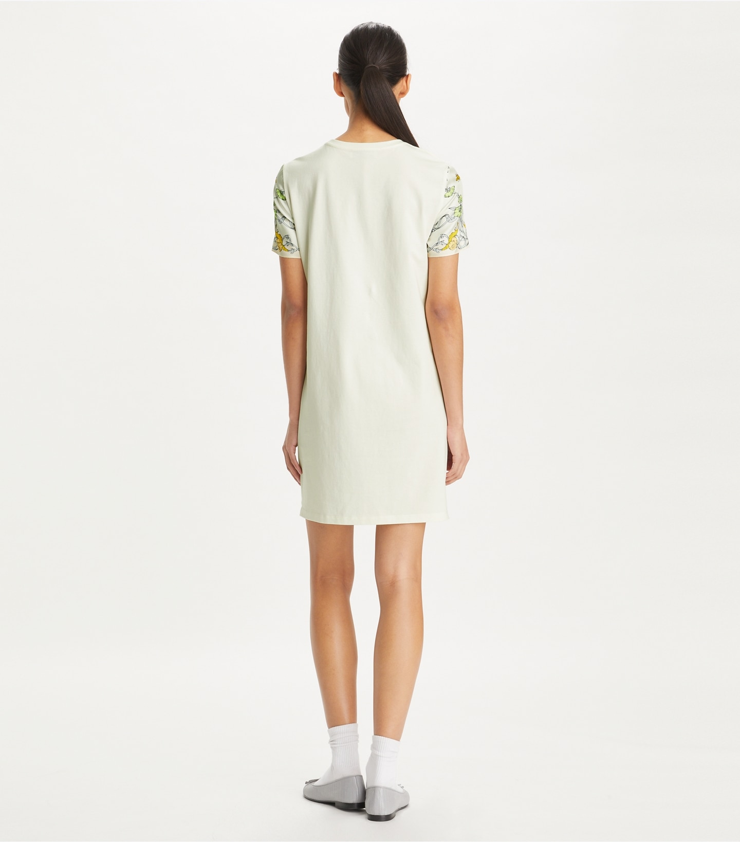 Silk Front T-Shirt Dress