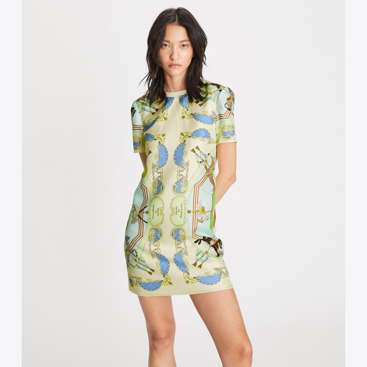 Silk-Front T-Shirt Dress: Women's Designer Dresses | Tory Burch
