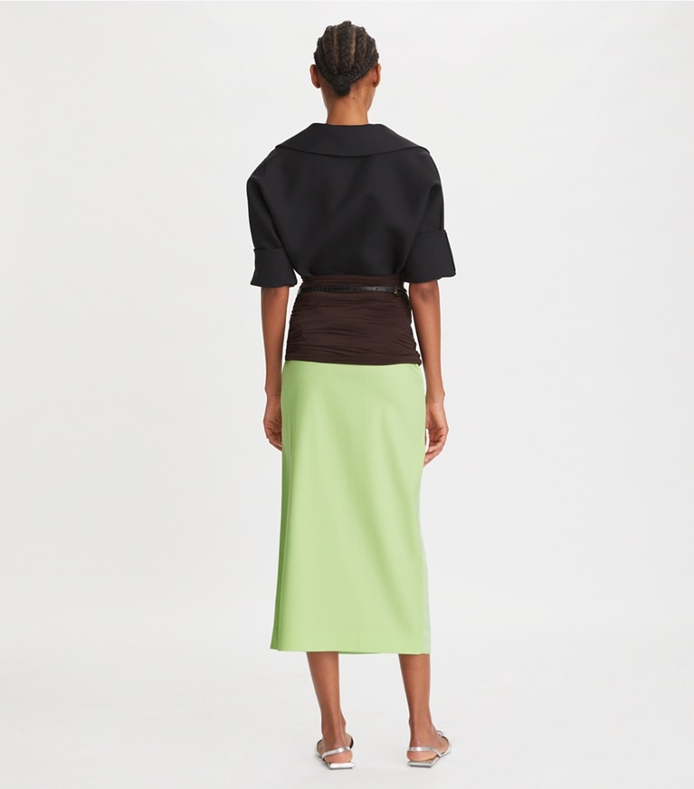 Tory Burch designer tops Silk Gazar Tunic in Black front