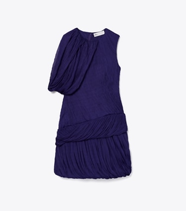 Tory Burch designer dresses Silk Jersey Dress in Rich Violet front