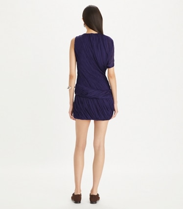 Tory Burch designer dresses Silk Jersey Dress in Rich Violet front