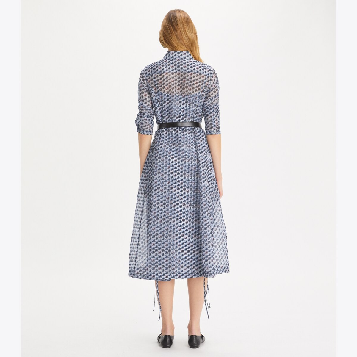 TORY BURCH 青い花柄シルク100%ワンピース US4 Mサイズ Printed Silk Shirtdress: Women's Designer Dresses | Tory Burch