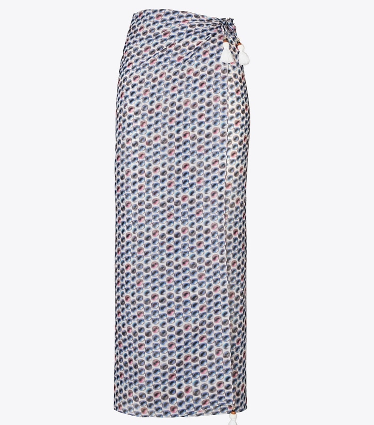 Tory Burch designer coverups Silk Pareo in Blue Candy Dots front