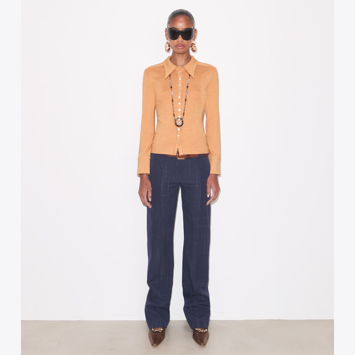 SILK POLO CARDIGAN - thumbnail 3