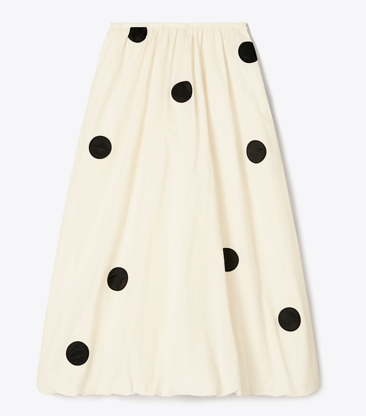 Tory Burch designer bottoms Silk Taffeta Bubble Skirt in Light New Ivory front