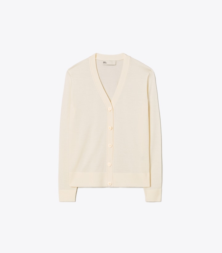 Tory Burch designer strickware Simone Cardigan in New Ivory front