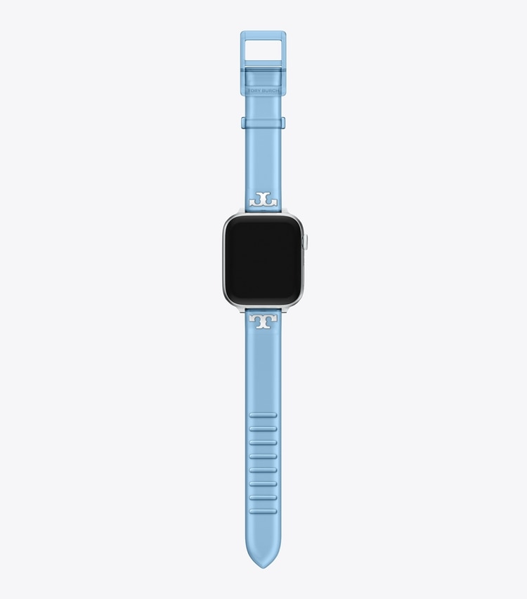 Tory Burch designer smartwatch Single-T-Jelly-Armband für die Apple Watch® in LIGHT BLUE front